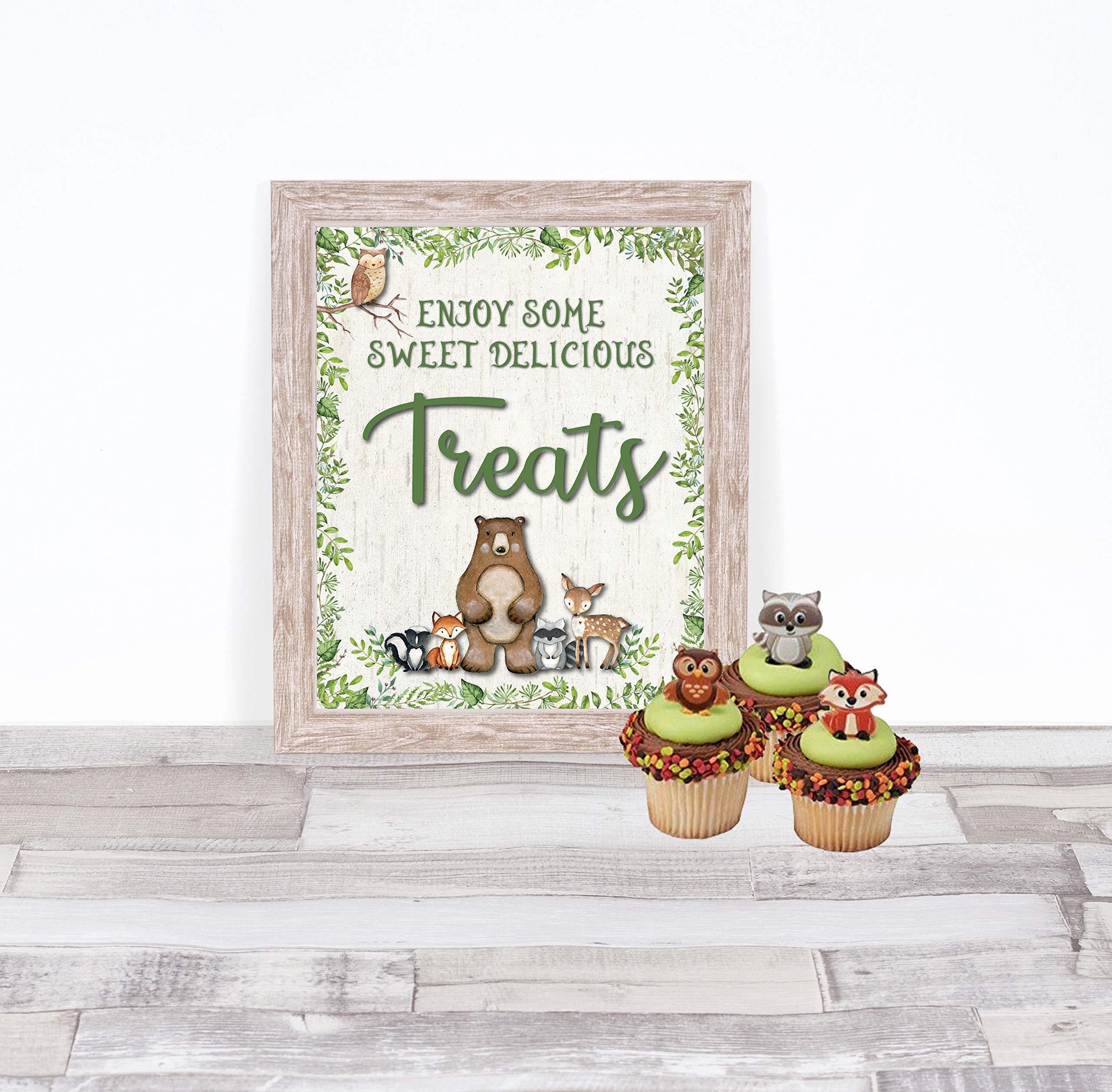 Woodland Baby Shower Decorations for Boy Girl | 4 Table Signs (Set A1)